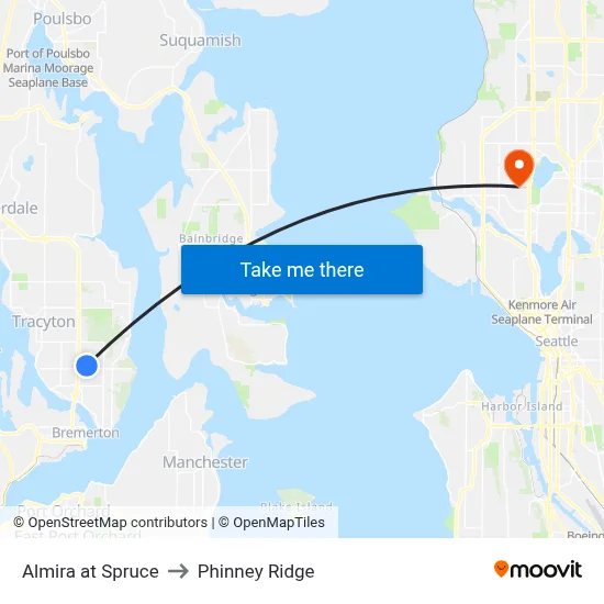 Almira at Spruce to Phinney Ridge map