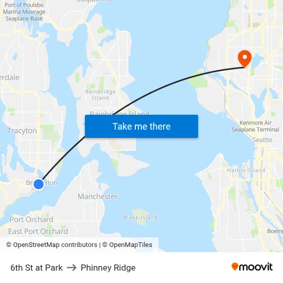 6th St at Park to Phinney Ridge map