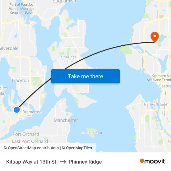 Kitsap Way at 13th St. to Phinney Ridge map