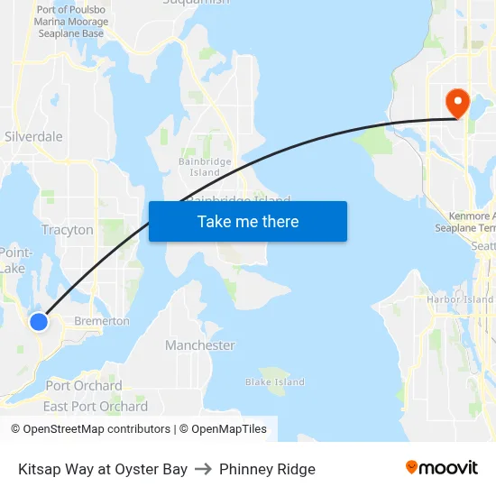 Kitsap Way at Oyster Bay to Phinney Ridge map