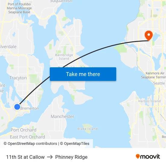11th St at Callow to Phinney Ridge map