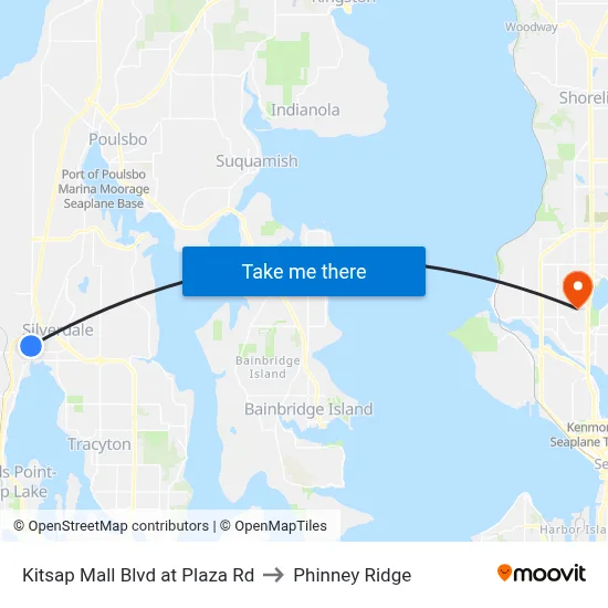 Kitsap Mall Blvd at Plaza Rd to Phinney Ridge map