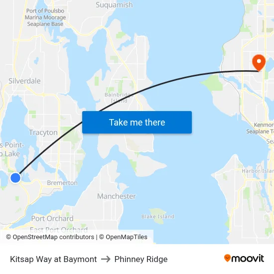 Kitsap Way at Baymont to Phinney Ridge map