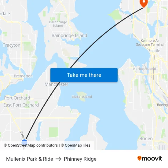 Mullenix Park & Ride to Phinney Ridge map