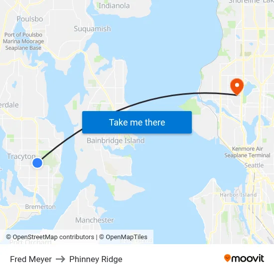 Fred Meyer to Phinney Ridge map