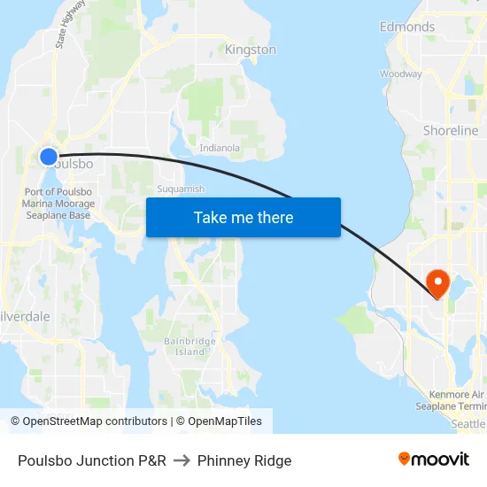 Poulsbo Junction P&R to Phinney Ridge map