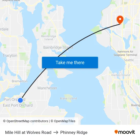 Mile Hill at Wolves Road to Phinney Ridge map