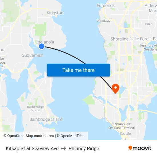 Kitsap St at Seaview Ave to Phinney Ridge map
