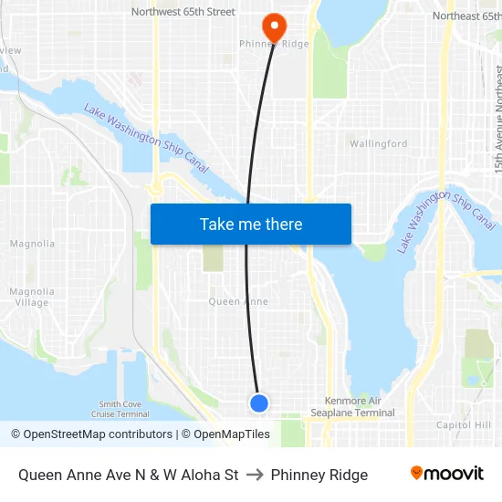 Queen Anne Ave N & W Aloha St to Phinney Ridge map