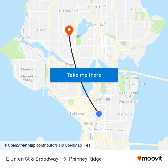 E Union St & Broadway to Phinney Ridge map