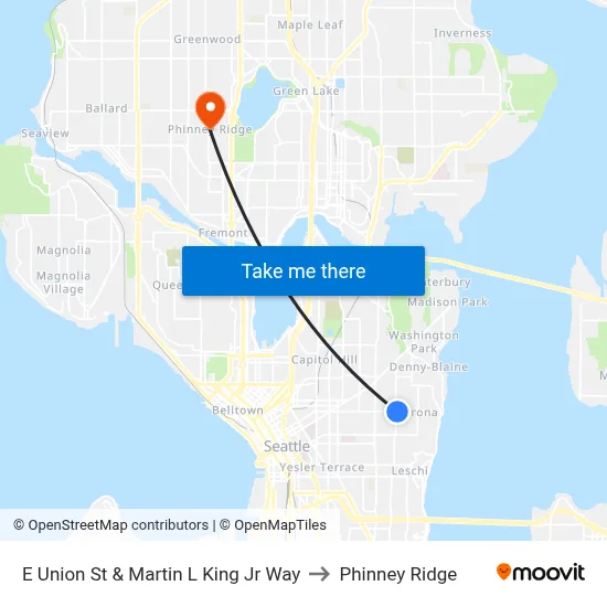 E Union St & Martin L King Jr Way to Phinney Ridge map