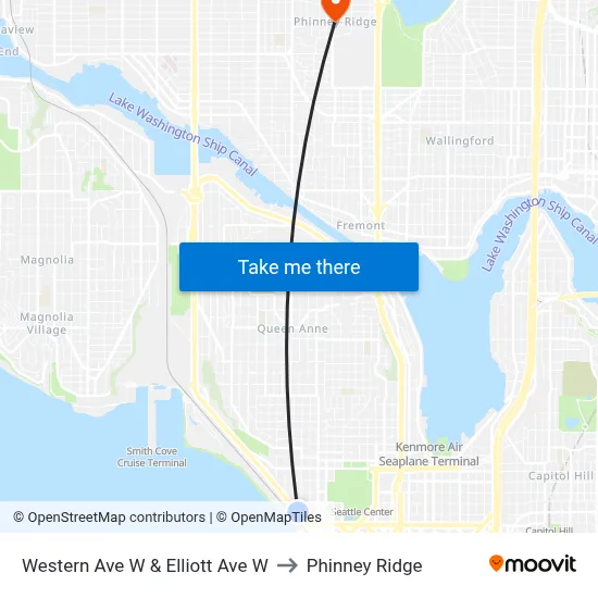 Western Ave W & Elliott Ave W to Phinney Ridge map