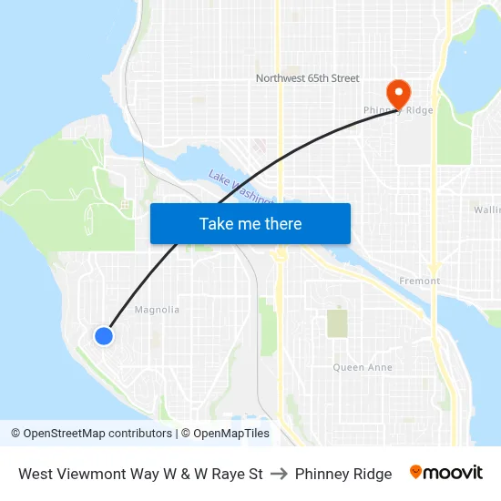 West Viewmont Way W & W Raye St to Phinney Ridge map