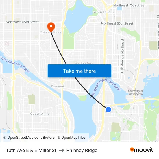 10th Ave E & E Miller St to Phinney Ridge map