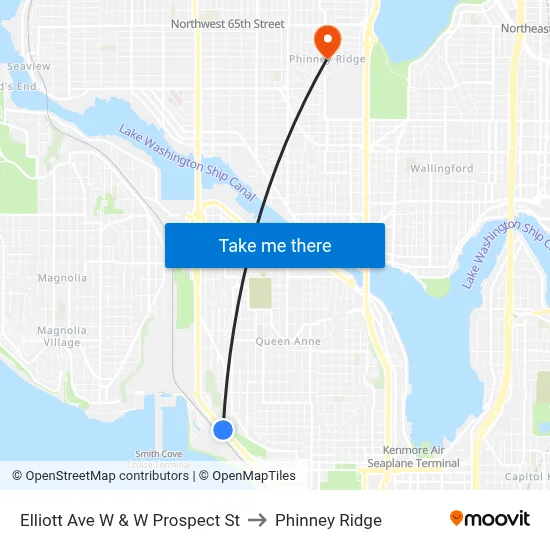 Elliott Ave W & W Prospect St to Phinney Ridge map