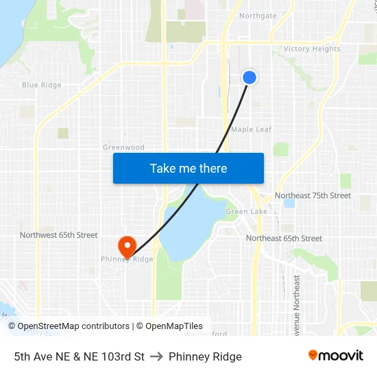 5th Ave NE & NE 103rd St to Phinney Ridge map