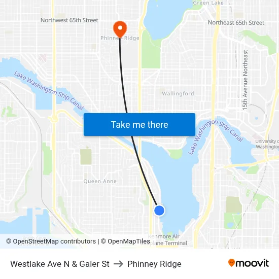 Westlake Ave N & Galer St to Phinney Ridge map