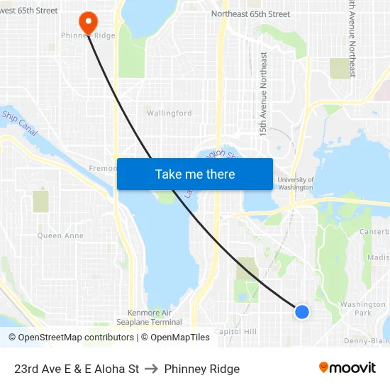 23rd Ave E & E Aloha St to Phinney Ridge map
