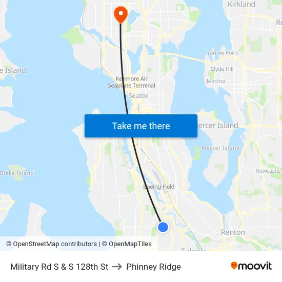 Military Rd S & S 128th St to Phinney Ridge map
