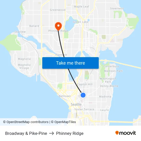 Broadway & Pike-Pine to Phinney Ridge map
