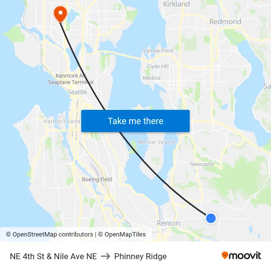 NE 4th St & Nile Ave NE to Phinney Ridge map