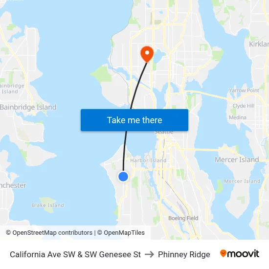 California Ave SW & SW Genesee St to Phinney Ridge map