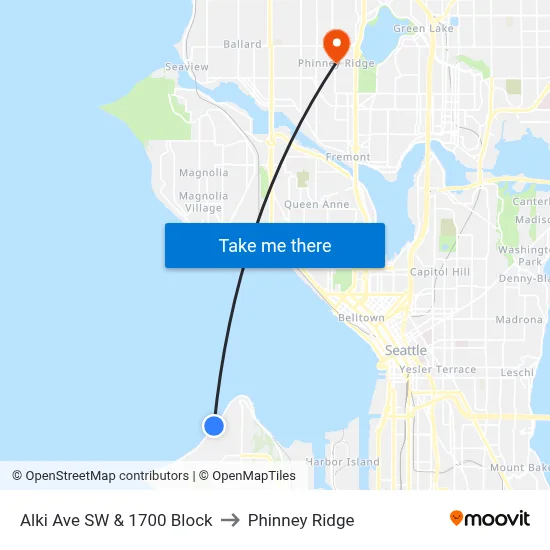 Alki Ave SW & 1700 Block to Phinney Ridge map