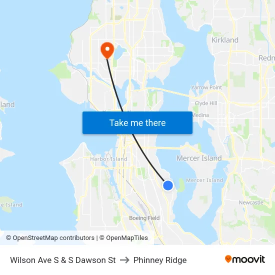 Wilson Ave S & S Dawson St to Phinney Ridge map