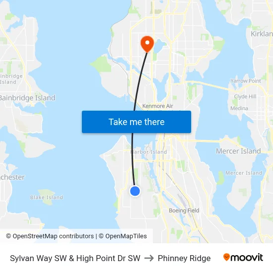 Sylvan Way SW & High Point Dr SW to Phinney Ridge map