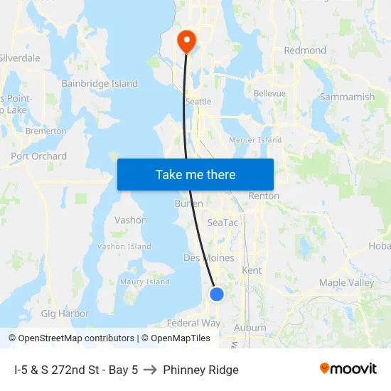 I-5 & S 272nd St - Bay 5 to Phinney Ridge map