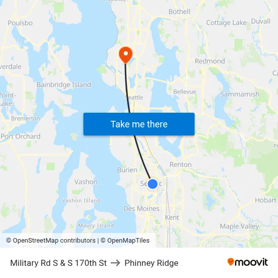 Military Rd S & S 170th St to Phinney Ridge map