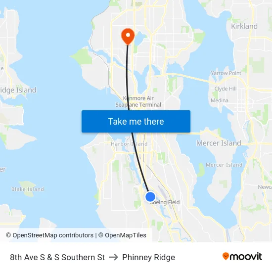 8th Ave S & S Southern St to Phinney Ridge map