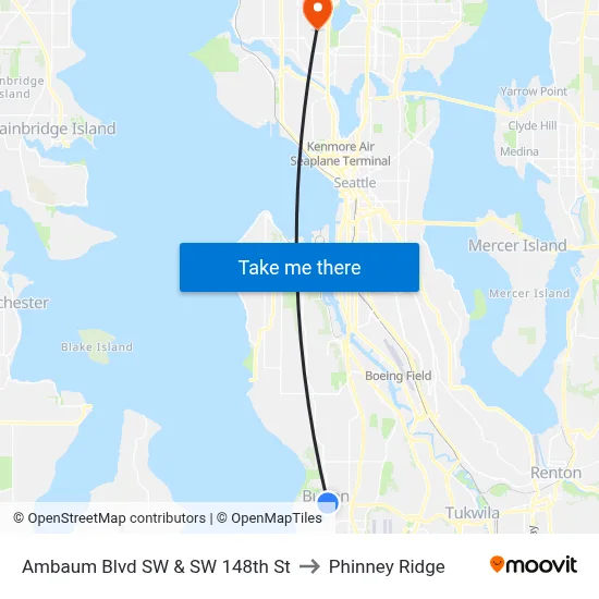 Ambaum Blvd SW & SW 148th St to Phinney Ridge map