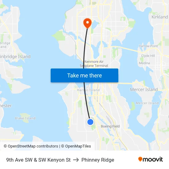 9th Ave SW & SW Kenyon St to Phinney Ridge map