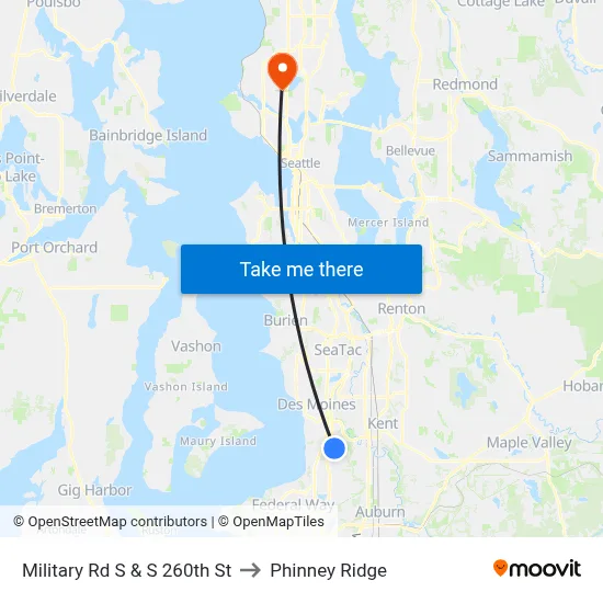Military Rd S & S 260th St to Phinney Ridge map