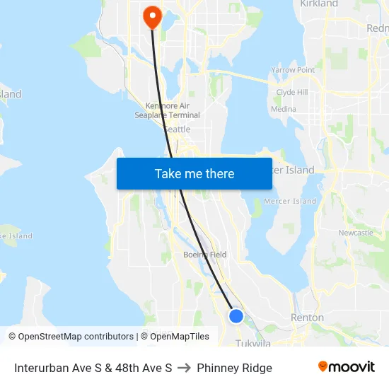 Interurban Ave S & 48th Ave S to Phinney Ridge map