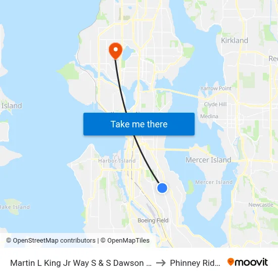 Martin L King Jr Way S & S Dawson St to Phinney Ridge map