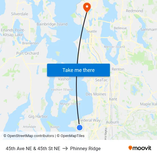 45th Ave NE & 45th St NE to Phinney Ridge map