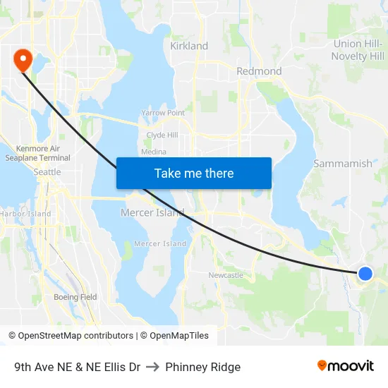 9th Ave NE & NE Ellis Dr to Phinney Ridge map