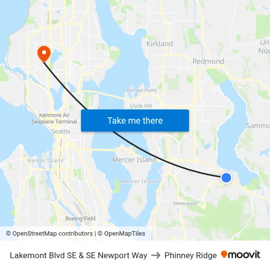 Lakemont Blvd SE & SE Newport Way to Phinney Ridge map