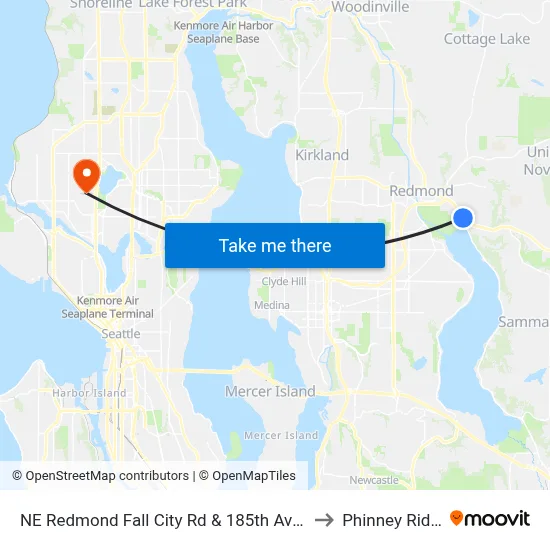 NE Redmond Fall City Rd & 185th Ave NE to Phinney Ridge map