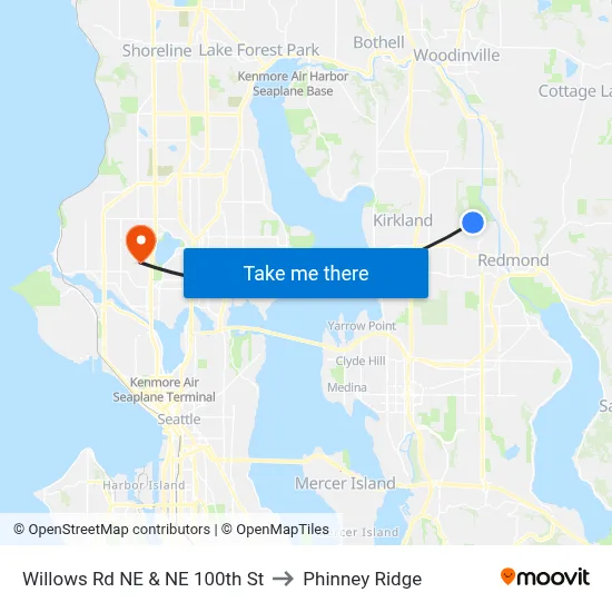 Willows Rd NE & NE 100th St to Phinney Ridge map