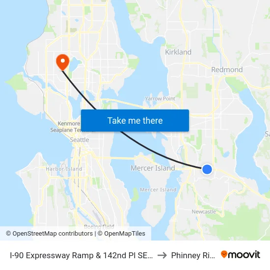 I-90 Expressway Ramp & 142nd Pl SE - Bay 4 to Phinney Ridge map