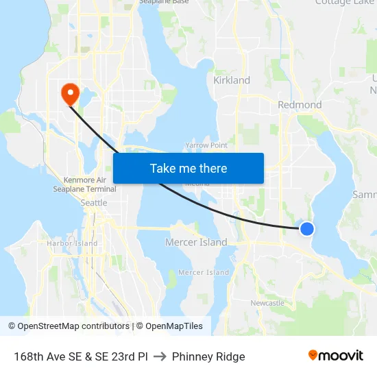 168th Ave SE & SE 23rd Pl to Phinney Ridge map