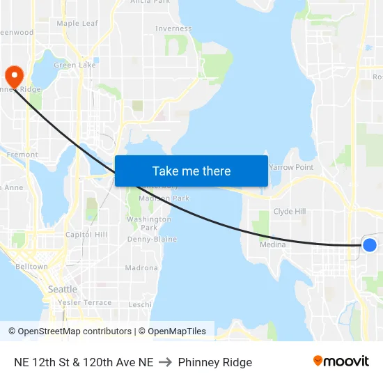 NE 12th St & 120th Ave NE to Phinney Ridge map
