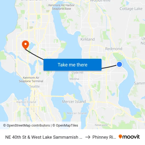NE 40th St & West Lake Sammamish Pkwy SE to Phinney Ridge map