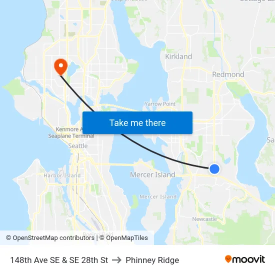 148th Ave SE & SE 28th St to Phinney Ridge map