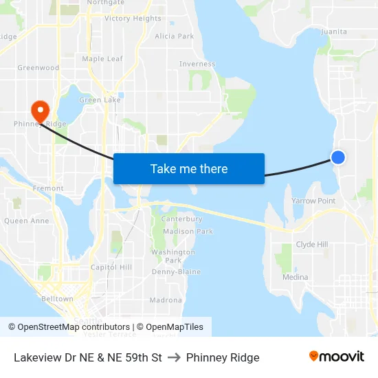 Lakeview Dr NE & NE 59th St to Phinney Ridge map
