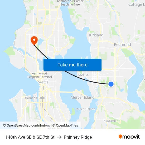 140th Ave SE & SE 7th St to Phinney Ridge map