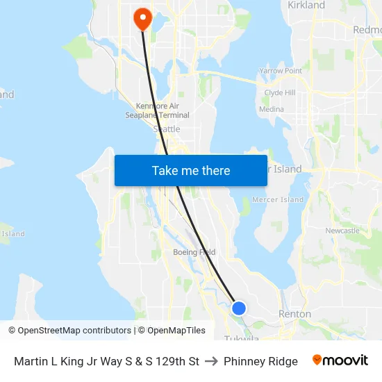 Martin L King Jr Way S & S 129th St to Phinney Ridge map